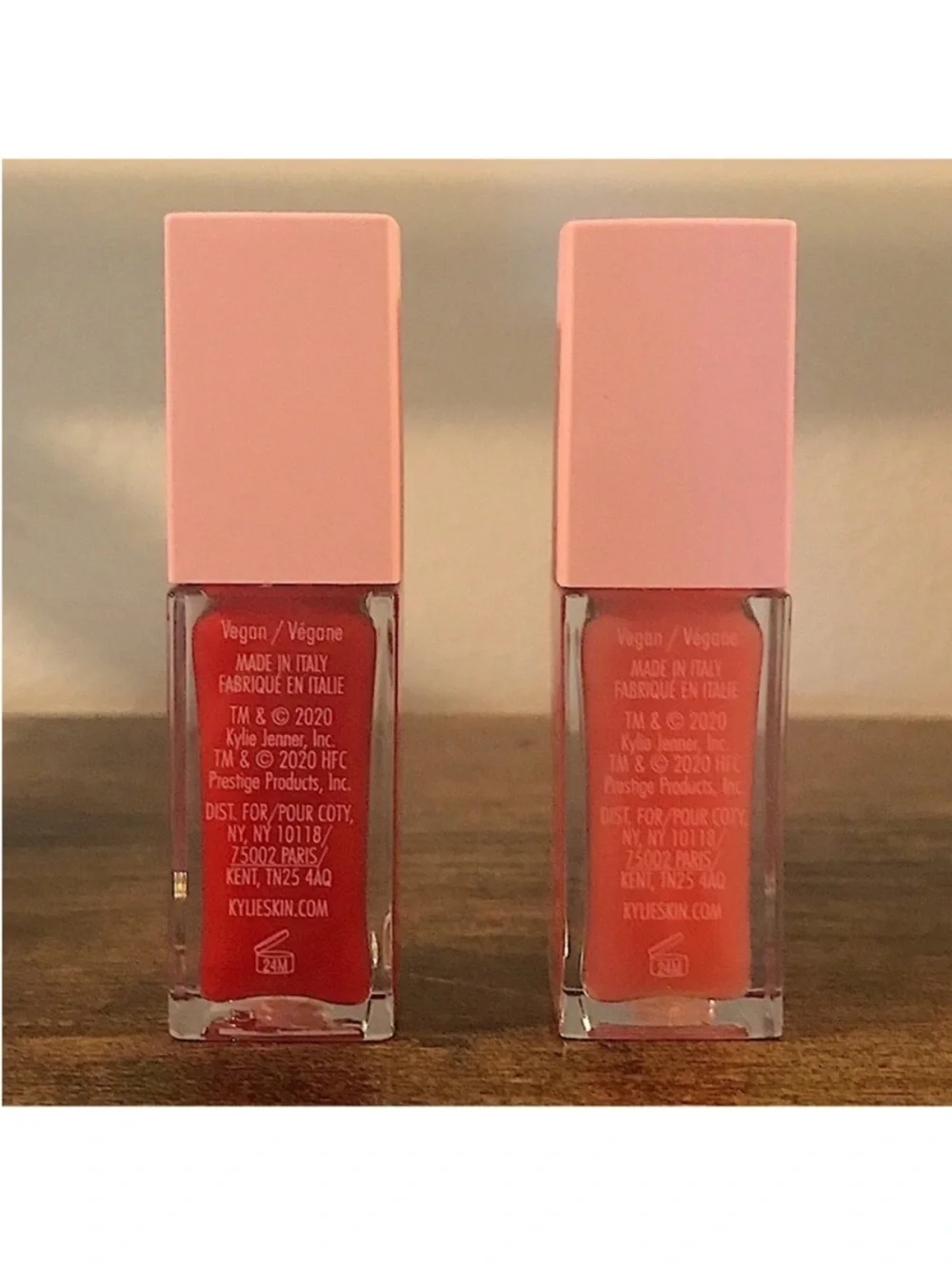 Kylie Cosmetics Lip Oil Duo in Pomegranate & Passion Fruit, 2 x 0.2 fl oz / 6 ml